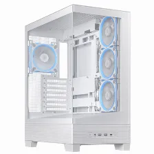 Gabinete Asus A31 Plus Tg Argb White Midi Tower, Psu No, Vent. 1x 120 Mm, Blanco
